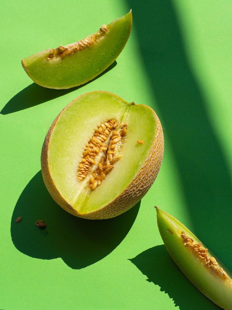 Fresh cantaloupe on white background