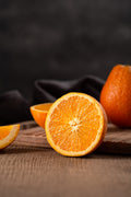 Fresh oranges on white background